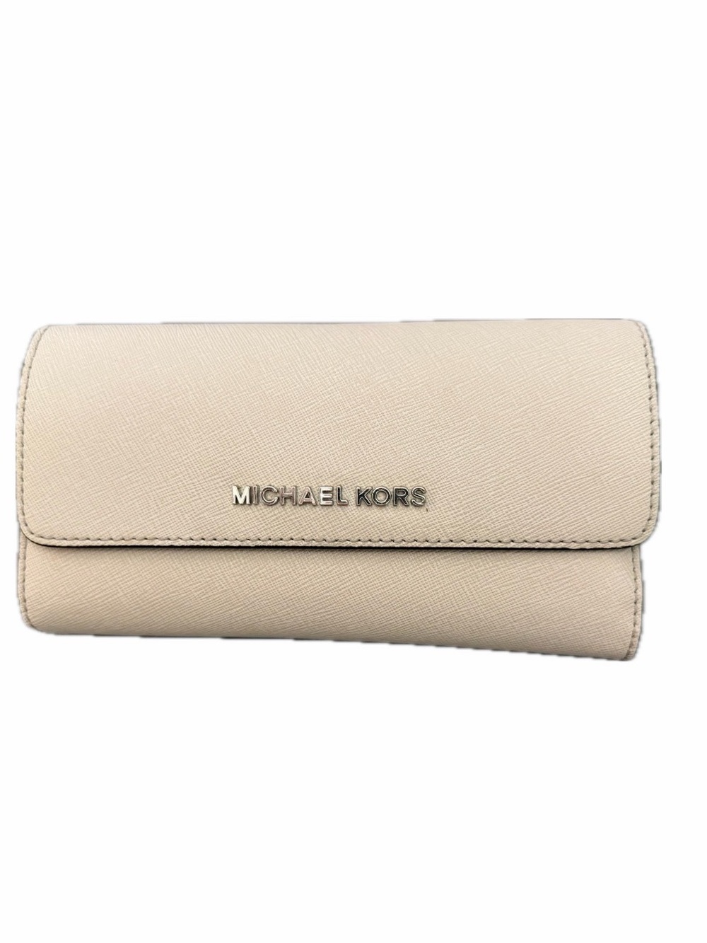 Michael Kors rbeige saffiano leather continental trifold wallet